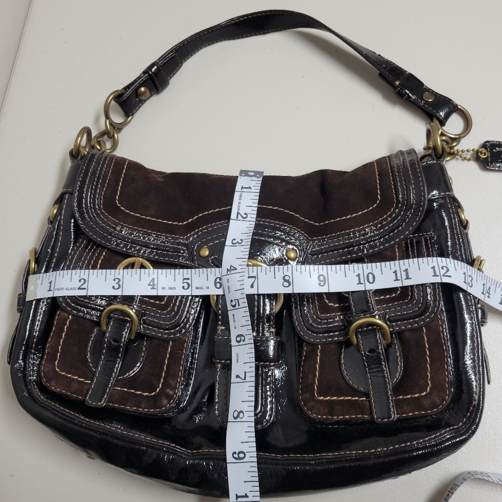 Coach Vintage Legacy Garcia Hobo Shoulder Bag Patent Brown Leather. - Picture 9 of 16